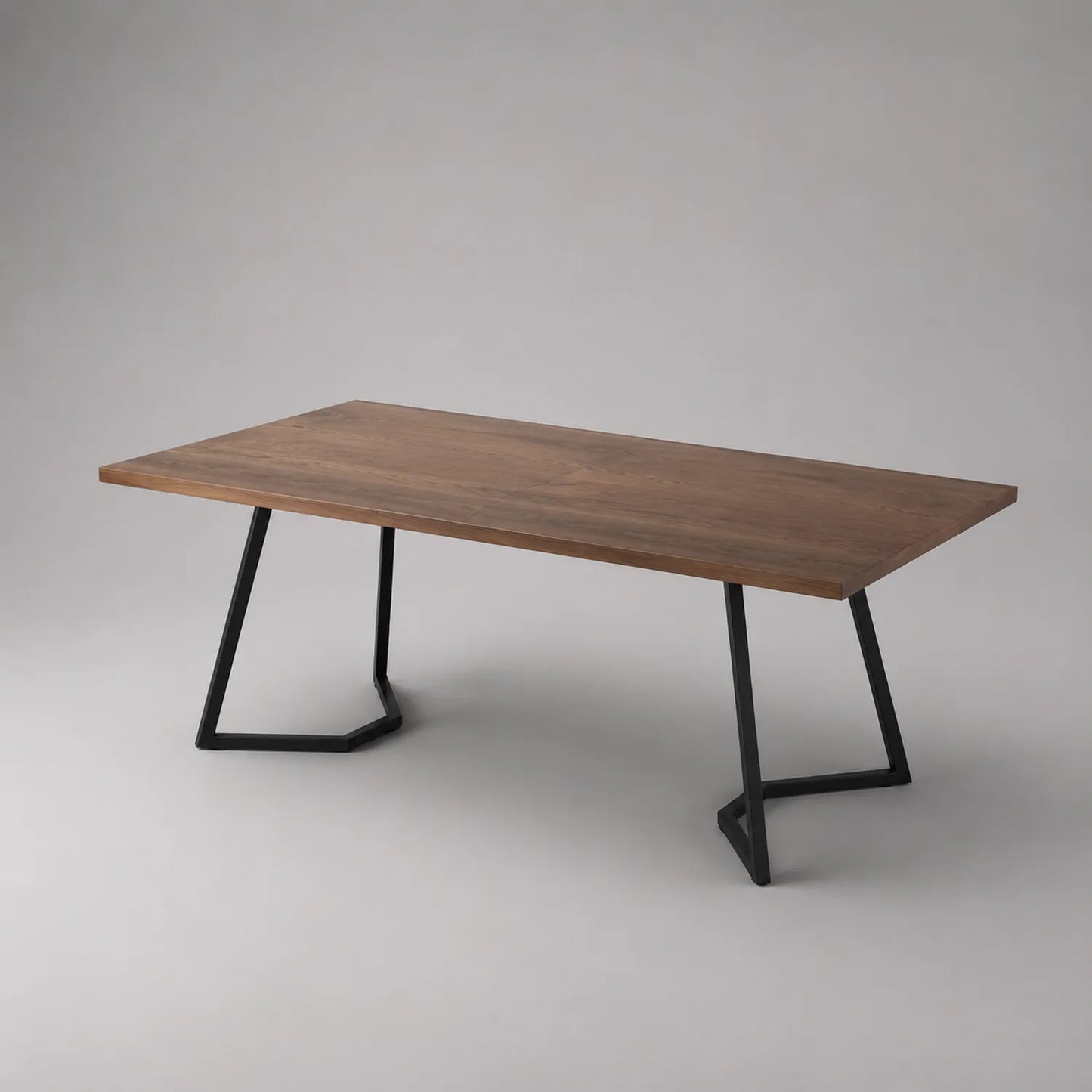Holztisch aus Nussbaum mit Stahlbeinen 200x100x75 cm