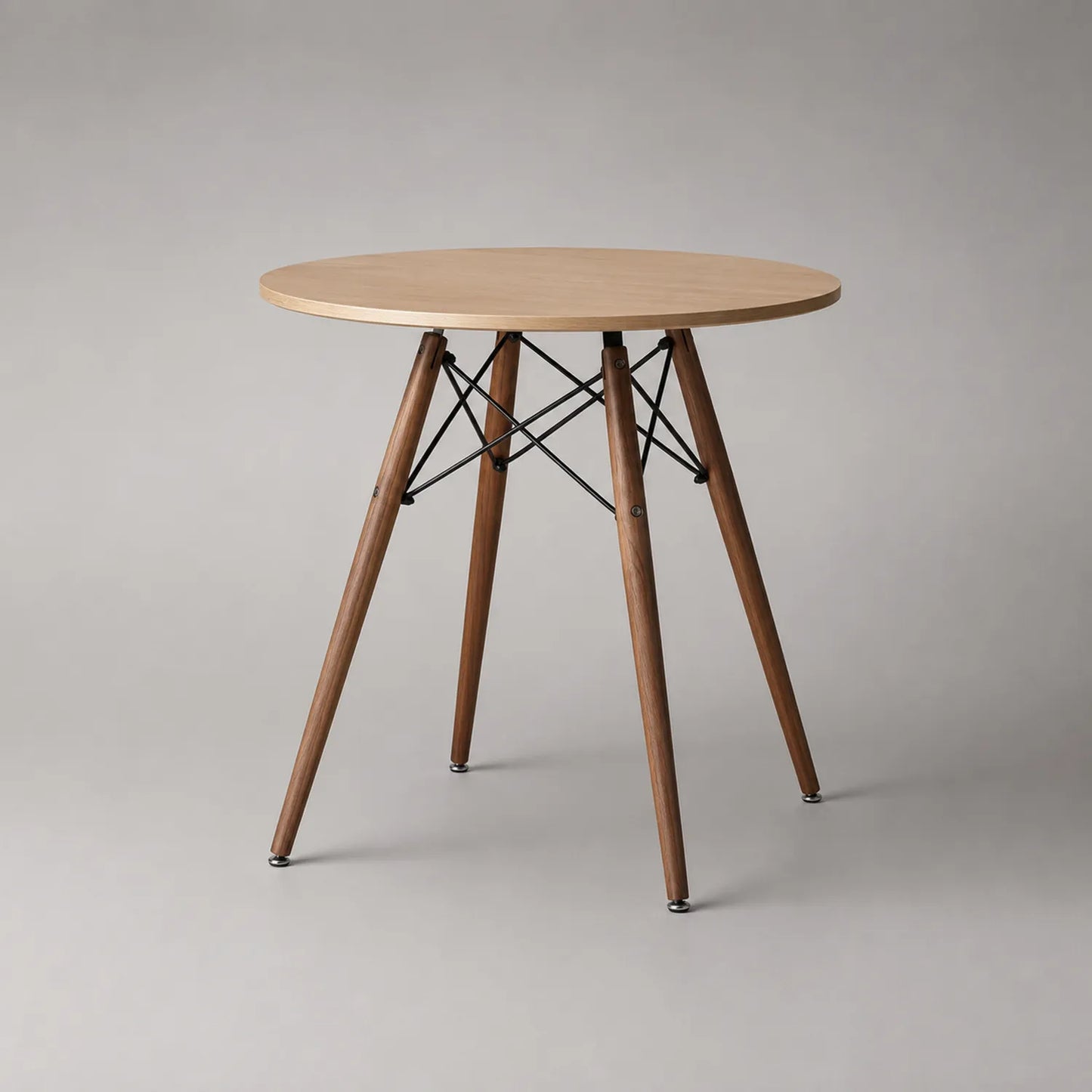 Runder Esstisch aus Holz und Metall, 75cm