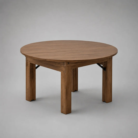 Runder Massivholz-Esstisch, Ø 120 cm, Braun