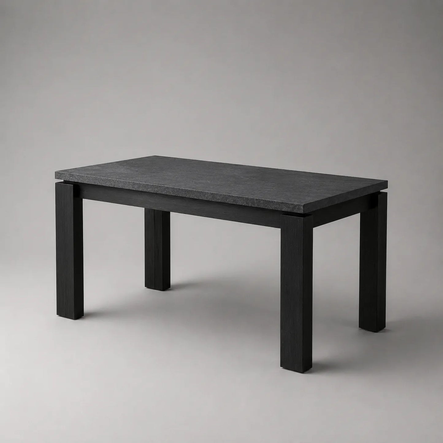 Tisch mit Schieferplatte und Holzrahmen in Schwarz 120x60x75cm