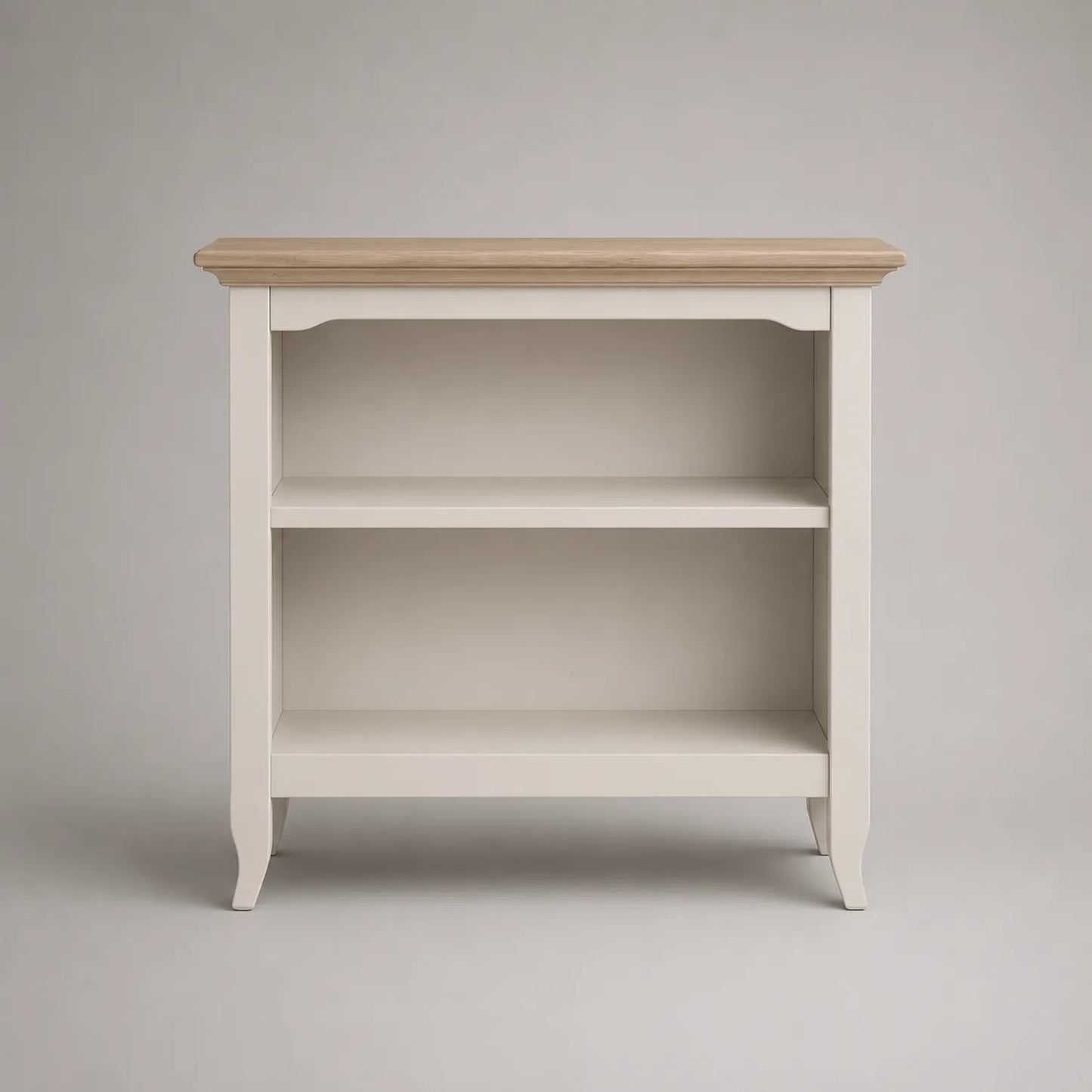 Holzregal mit 2 Borden, Weiß und Naturholz, 100x30x90 cm