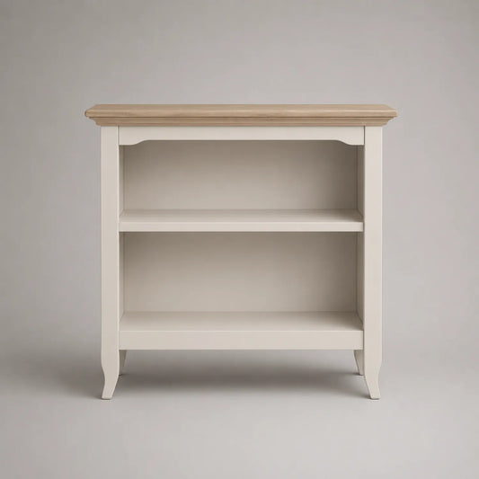 Holzregal mit 2 Borden, Weiß und Naturholz, 100x30x90 cm
