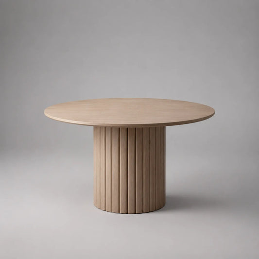 Runder Esstisch aus Eichenholz Ø120cm Beige