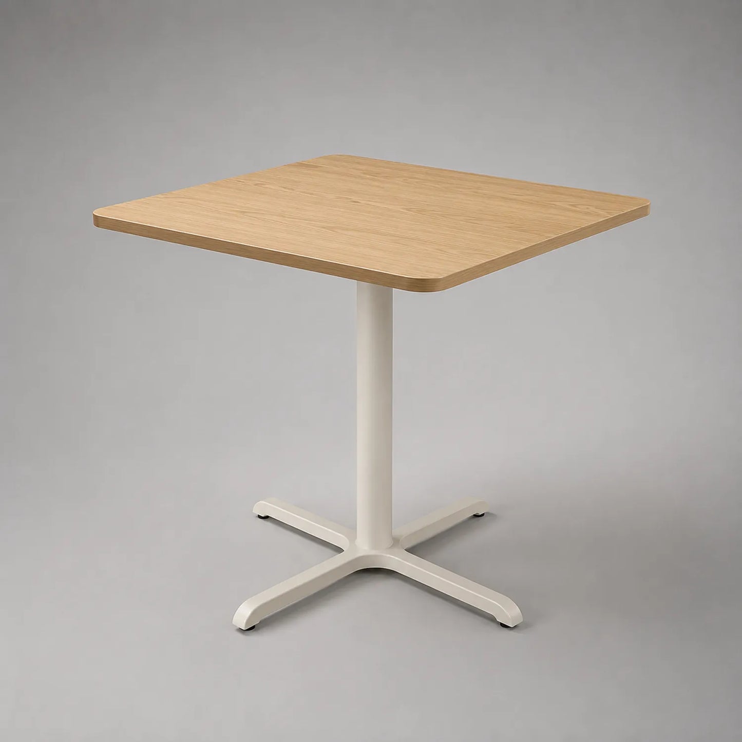 Quadratischer Tisch 70x70 cm Sperrholz Tischplatte Stahlgestell Natur