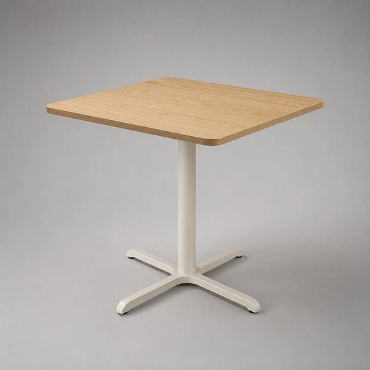 Quadratischer Tisch 70x70 cm Sperrholz Tischplatte Stahlgestell Natur
