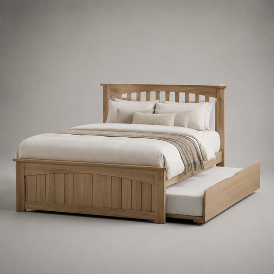 Holzbett mit ausziehbarem Gästebett 200x180 cm