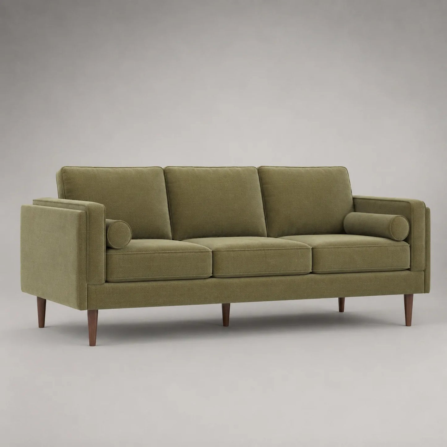 3-Sitzer Sofa Stoff Grün Massivholzbeine