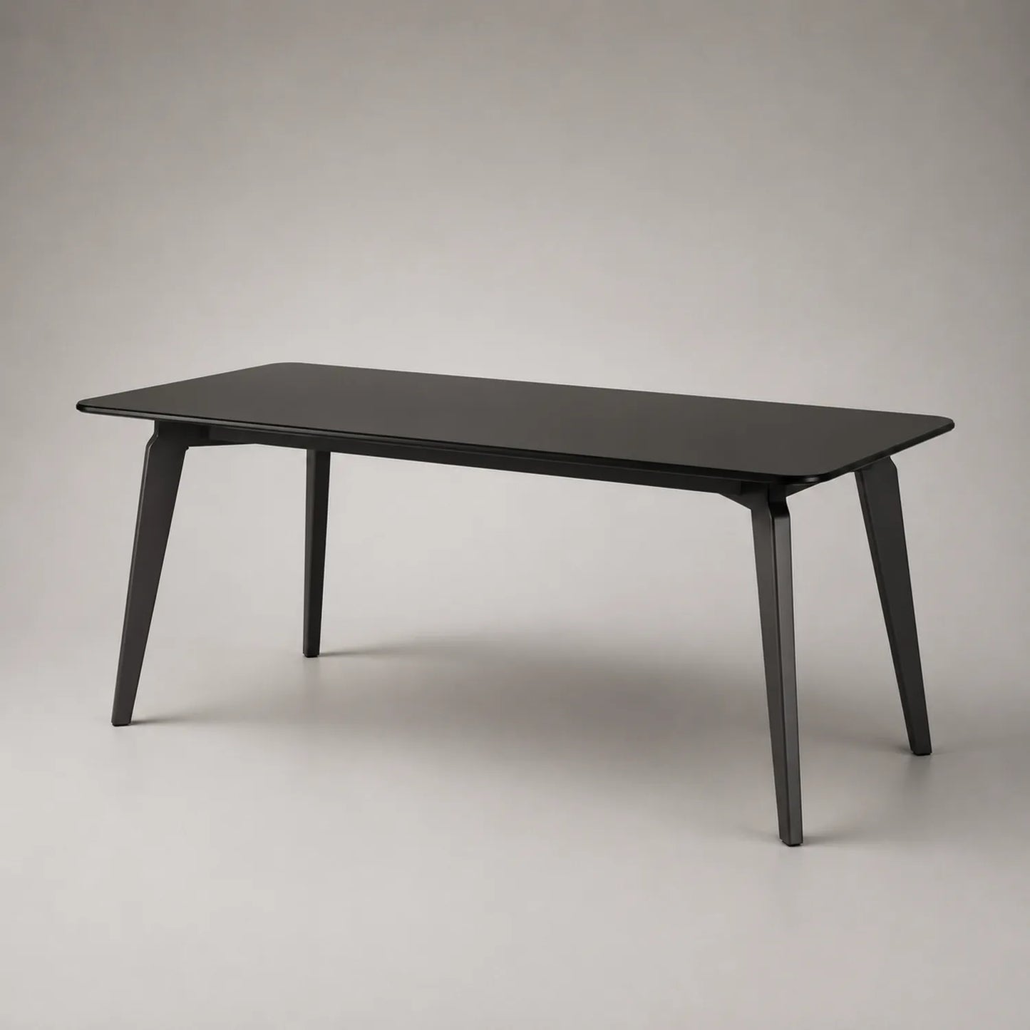 Esstisch rechteckig gehärtetes Glas Stahl Schwarz 180x90x75cm