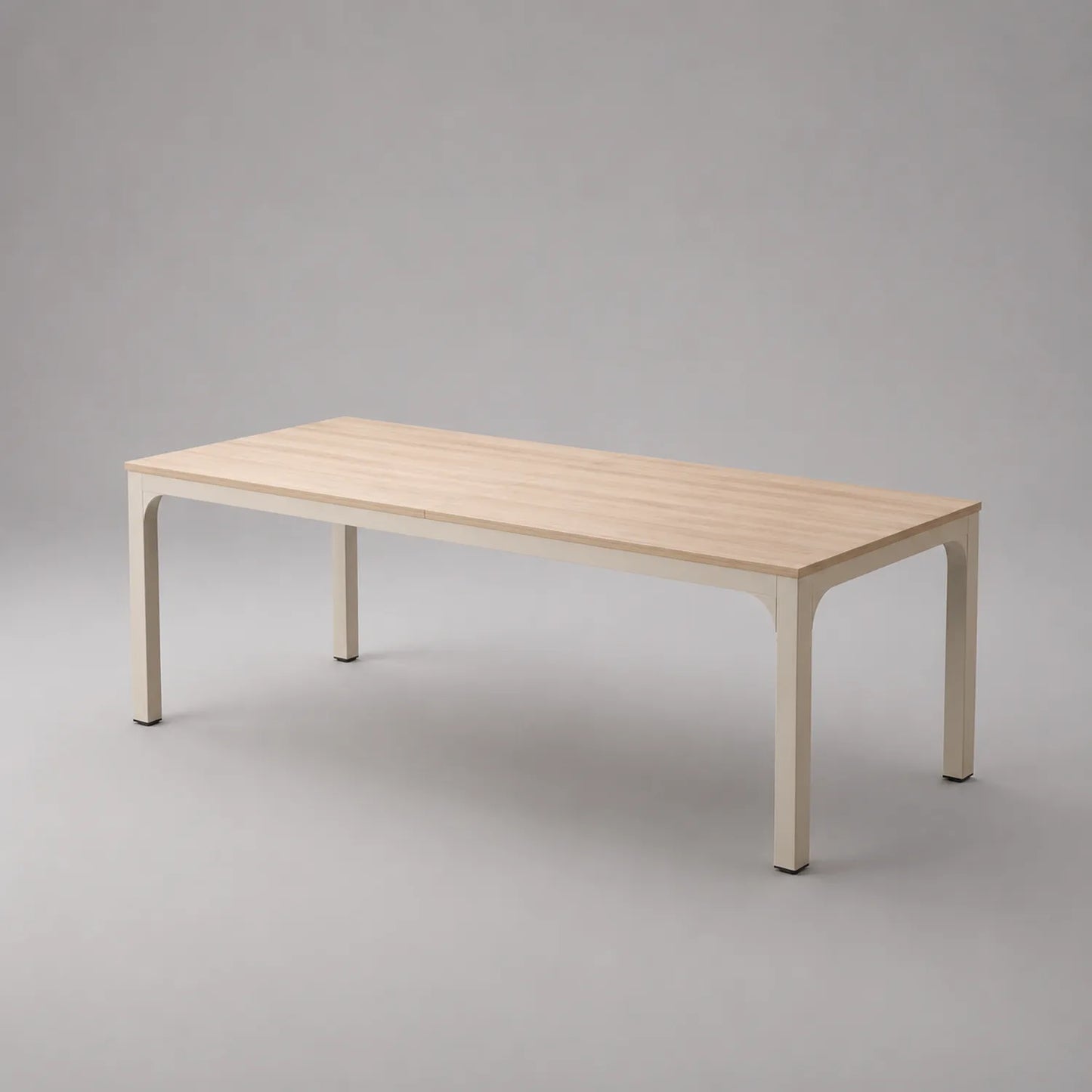 Rechteckiger Esstisch 180x90cm Holzoptik MDF Stahlrahmen Beige
