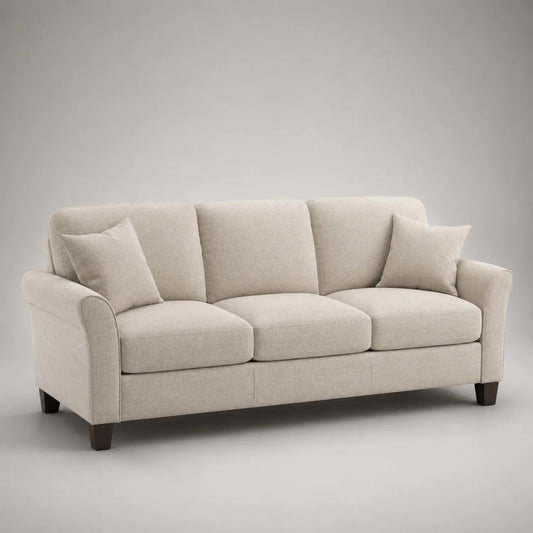 3-Sitzer Sofa aus Polyestergewebe Beige