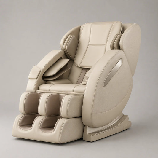 Massagesessel Beige Lederimitat Elektrisch 120 x 80 x 100 cm
