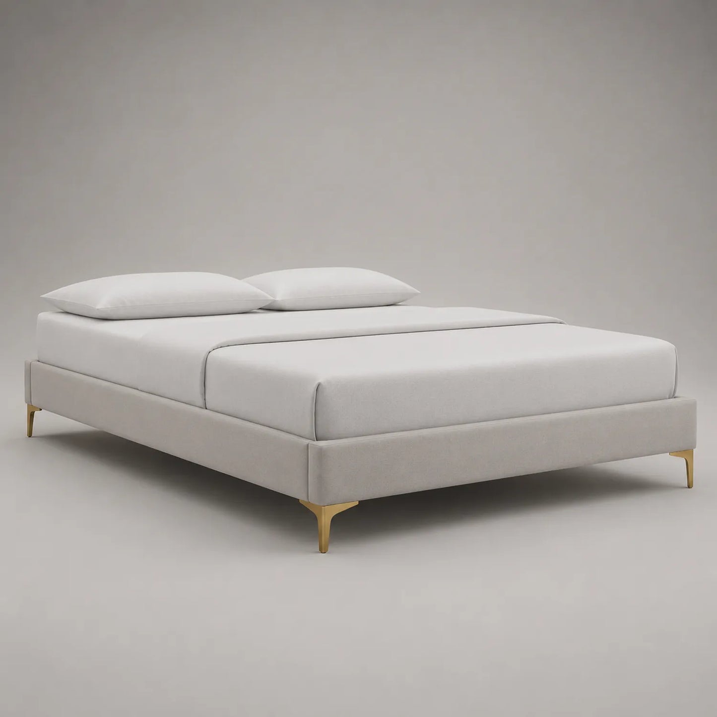 Stoffbezogenes Doppelbett 180x200 cm mit Metallbeinen