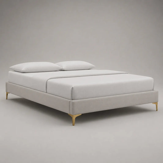 Stoffbezogenes Doppelbett 180x200 cm mit Metallbeinen