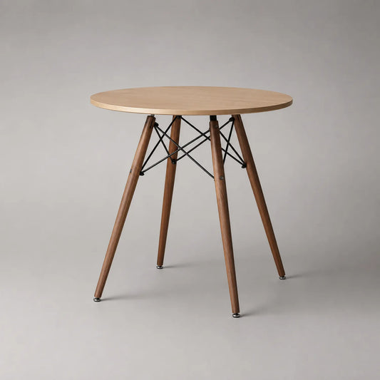 Runder Esstisch aus Holz und Metall, 75cm