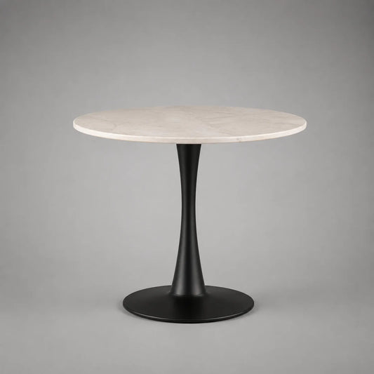 Runder Marmortisch mit Metallgestell