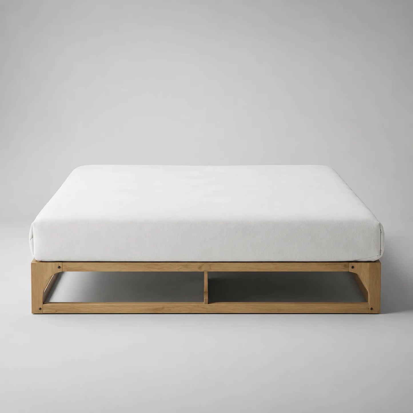 Bett mit Holzrahmen aus Eiche und Baumwollbezug 200x160 cm