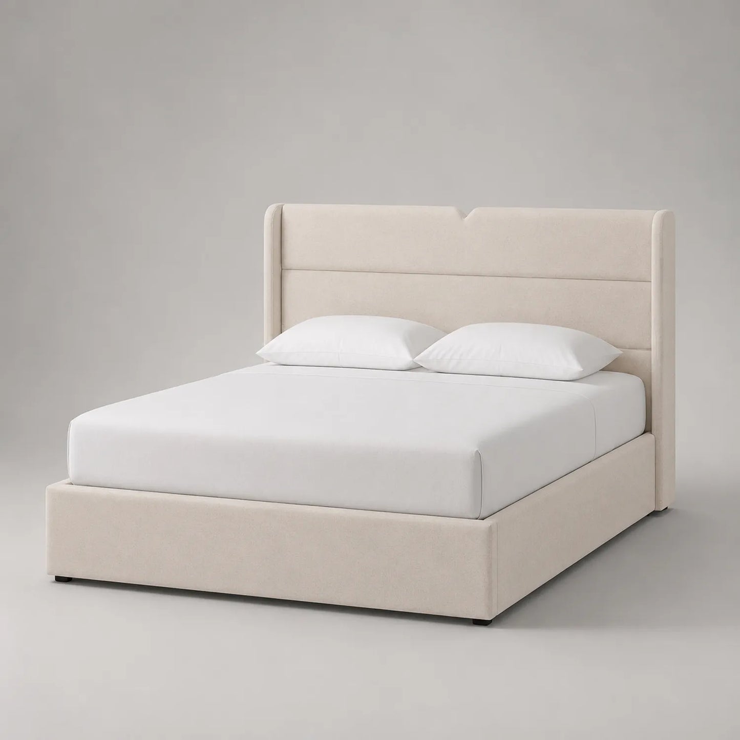 Polsterbett aus Stoff 200x160 cm Beige