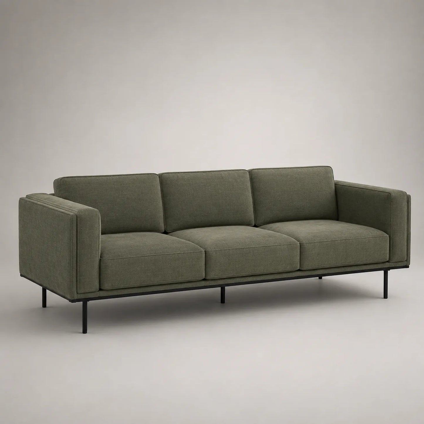 3-Sitzer Sofa aus Polyester Grün Metallrahmen