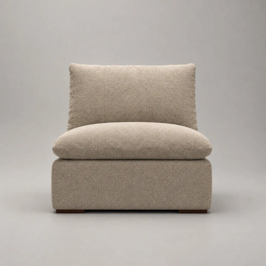 Polstersessel Beige Ohne Armlehne Textil 85x90x90 cm