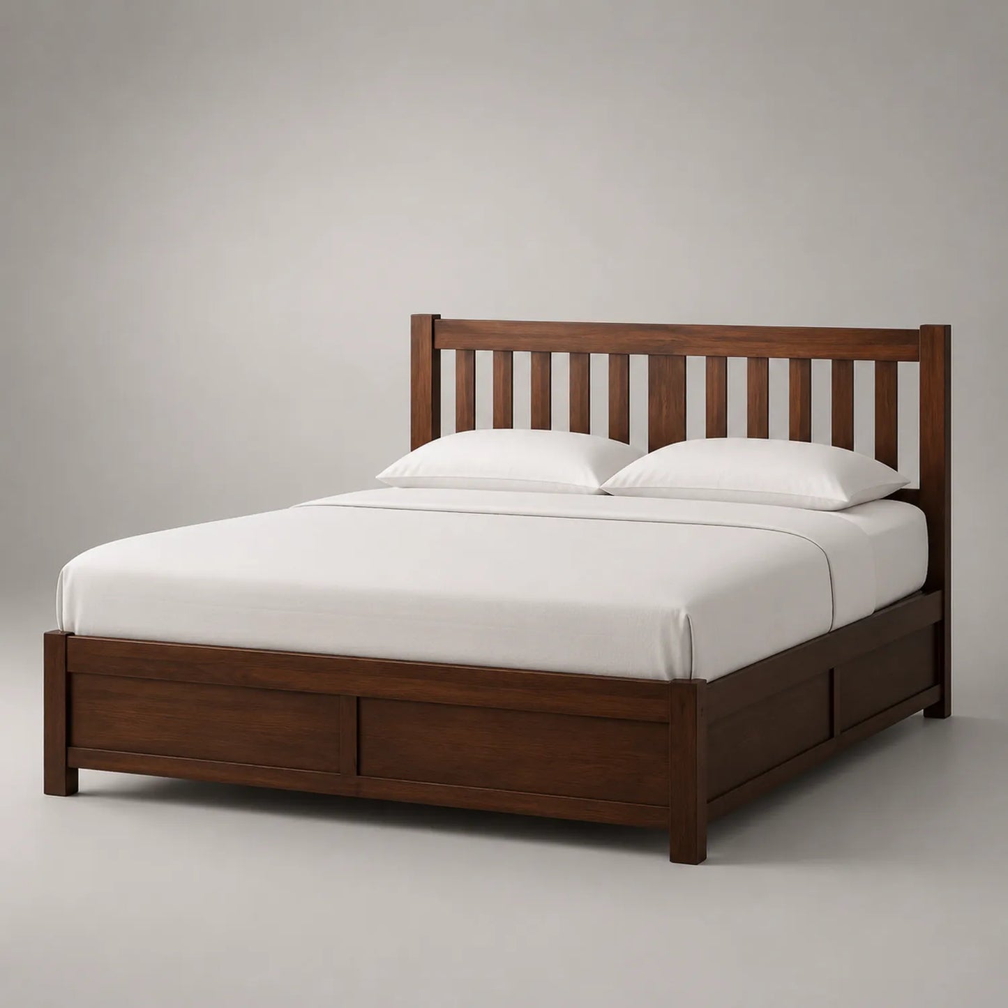 Holz Doppelbett mit Lattenrost Nussbaum 200x160 cm