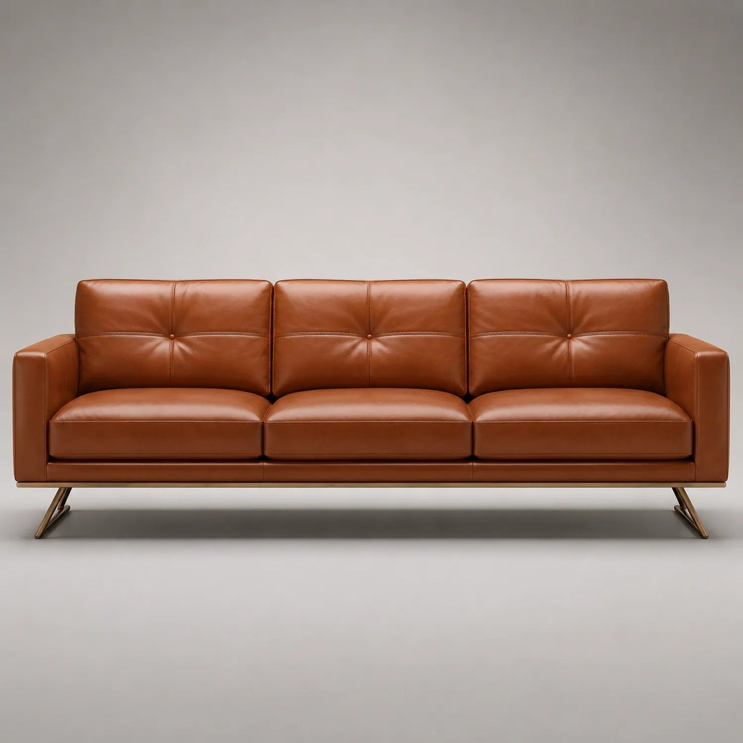 3-Sitzer Ledersofa Braun 220cm