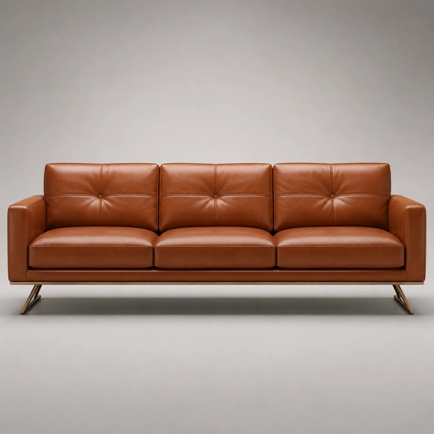 3-Sitzer Ledersofa Braun 220cm