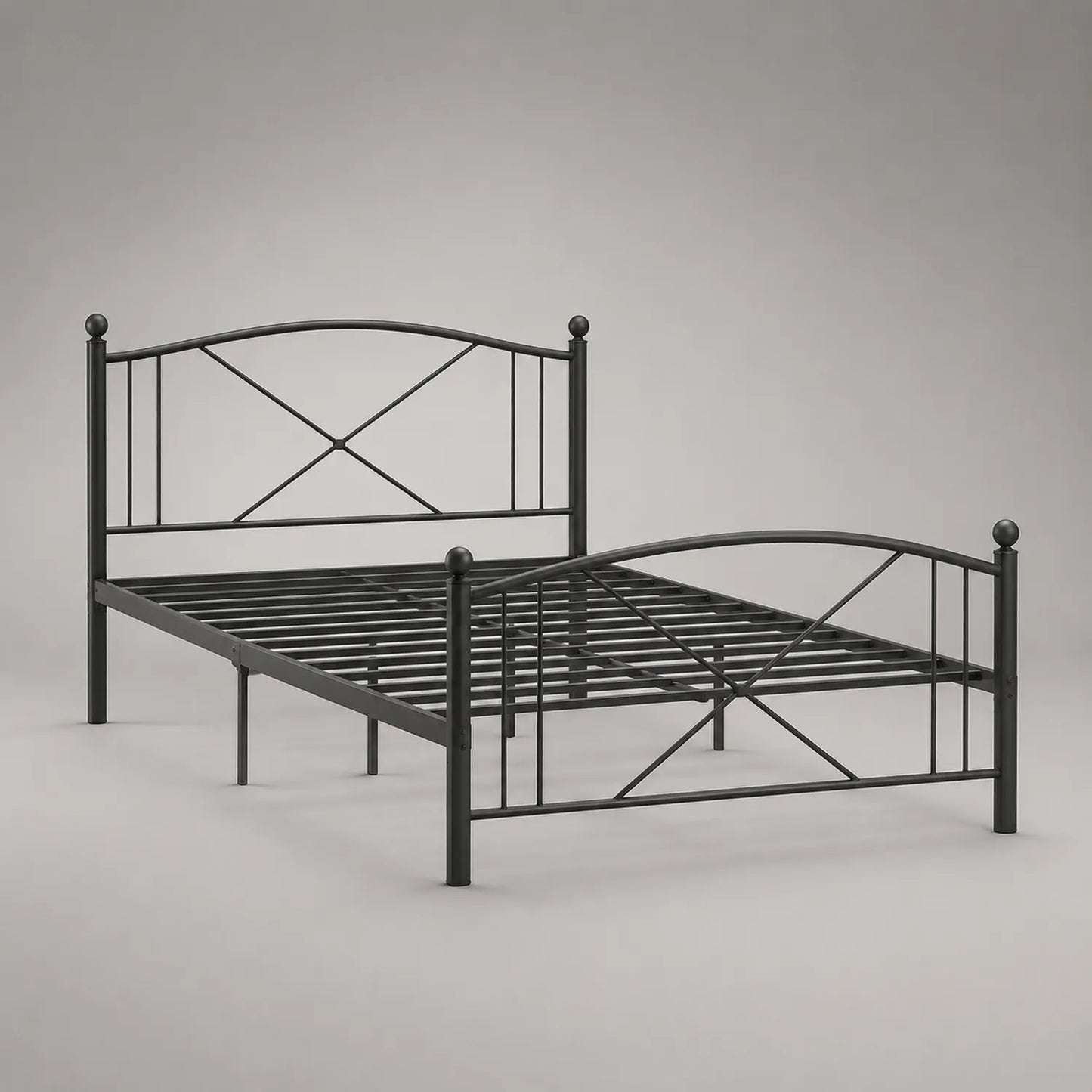 Metallbett 90x200 cm Stahl Schwarz